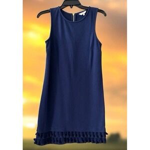 Crown & Ivy Size Medium Navy Blue Dress Sleeveless Business Shift Women's A-line